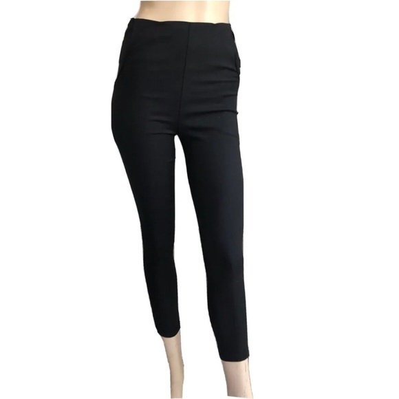 NEW MOSS STUDIO high rise crop black pants size:M. - Picture 1 of 13